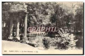 Postcard Old Paris VIII Parc Monceau
