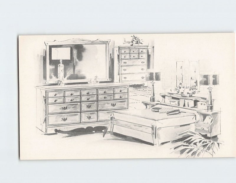 Postcard Bedroom grouping, The Colony Furniture Company, Linden, NJ