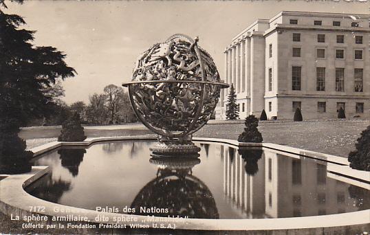 Switzerland Geneve Palais des Nations La Sphere Armillaire 1947 Photo