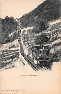 Territet Switzerland Funiculaire Railroad Scene Vintage Postcard AA53526