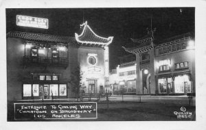 Los Angeles CA Entrance To Ginling Way Chinatown on Broadway RPPC