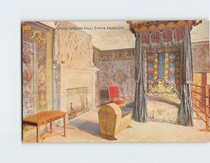 Postcard State Bedroom, Haddon Hall, Bakewell, England