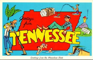 Tennessee Greetings From The Moonshine State With Map