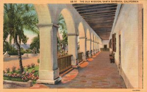 Vintage Postcard 1946 The Old Mission Santa Barbara California CA