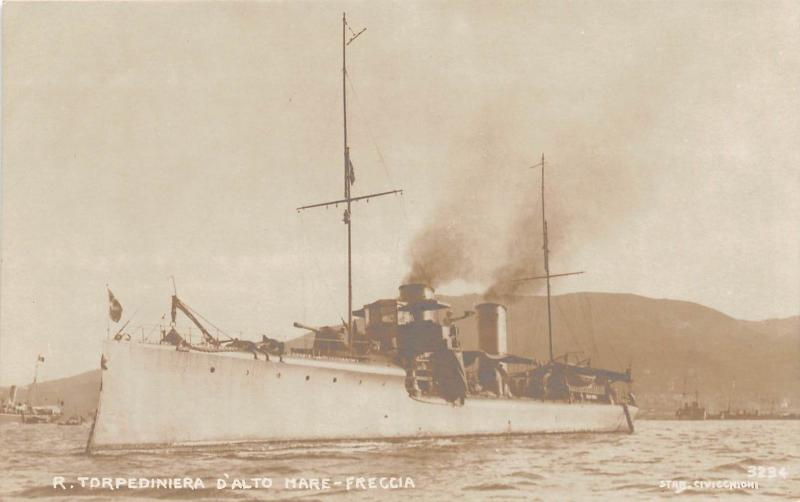 B47/ Italy Navy RPPC Postcard Ship c1920 R. Torpediniera D'Alto Mare Freccia 6