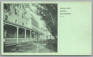 PATCHOGUE LONG ISLAND NY OCEAN AVENUE HOTEL ANTIQUE POSTCARD