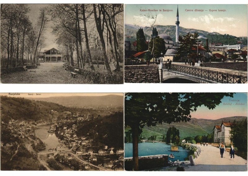 BOSNIA COLLECTION LOT OF POSTALLY USED 350 Vintage Postcards Pre-1940 (L3156)