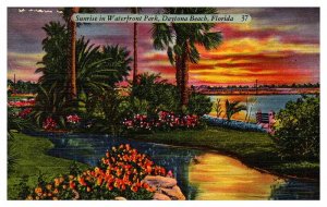 Postcard PANORAMIC SCENE Daytona Beach Florida FL AP2963