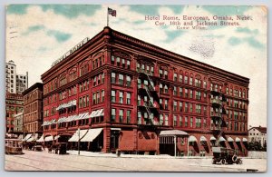 1913 Hotel Rome European Omaha Nebraska NB Rome Miller Landmark Posted Postcard