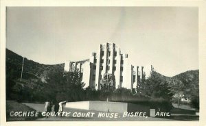 Bisbee Arizona Cochise County Court House 1940s RPPC Photo Postcard 7630