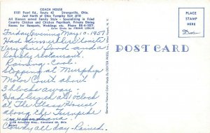 Strongsville Ohio 1950s Postcard Coach House Restaurant