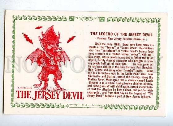 185502 Jersey DEVIL Legend postcard OLD PC