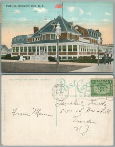 LONG ISLAND N.Y. FAR ROCKAWAY PARK INN 1921 ANTIQUE POSTCARD