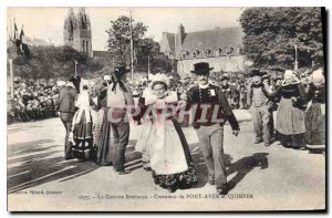 Old Postcard La Gavotte Bretonne Pont Aven and Quimper Costumes
