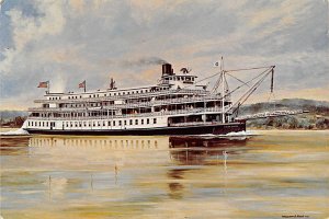 Delta Queen River Steamship, Excursion Boat Painting Ferry Boat Ship 