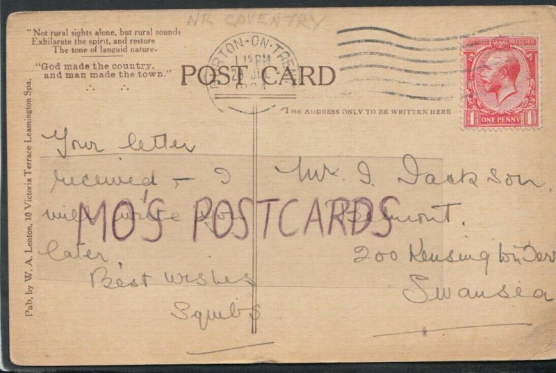 Family History Postcard - Jackson - 200 Kensington Terrace, Swansea RF2982