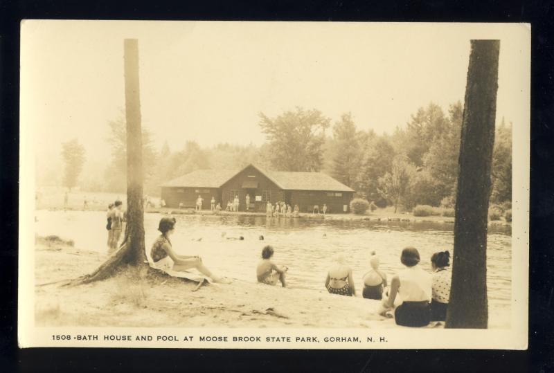 Gorham, New Hampshire/NH Postcard, Bath House & Pool, Moose Brook State Park