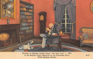 STEPHEN FOSTER DIORAMA SONG WHITE SPRINGS FLORIDA OLD DOG TRACY POSTCARD !!