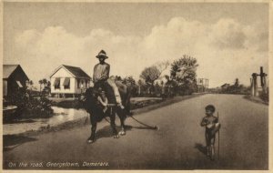 british guiana, Guyana, Demerara, GEORGETOWN, On the Road (1920s) Postcard