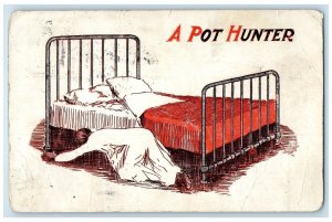 c1910's A Pot Hunter Bathroom Humor Cheyenne Wyoming WY Posted Antique Postcard