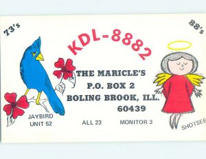 Pre-1980 RADIO CARD - Bolingbrook - Near Aurora & Joliet & Chicago IL AH1408