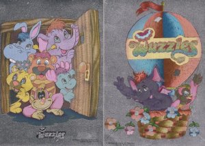 Wuzzles Walt Disney Hot Air Balloon Real Shine Metallic 2x Postcard