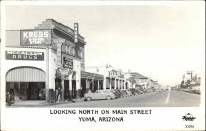 Yuma Arizona AZ Main St. McAllum Drugstore Frasher's Real Photo Postcard