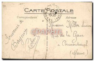 Old Postcard Bayeux fountain and market square