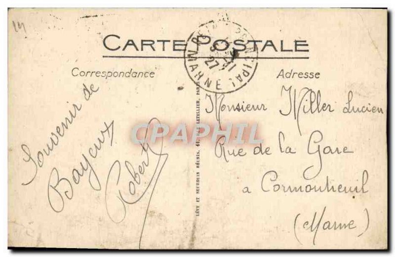 Old Postcard Bayeux fountain and market square