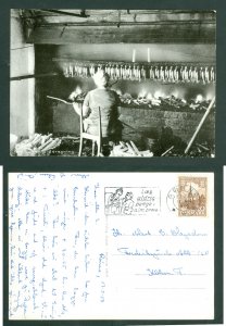 Denmark. Postcard. 1959 Women Smoking,Fish,Herring. Bornholm.