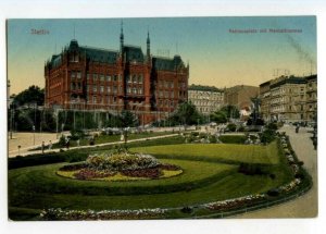 487852 Poland Szczecin Stettin Town Hall Square Vintage postcard