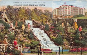 Chicago Illinois c1910 Postcard Olson Rug Co Park Waterfalls & Rock Garden