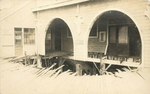 RPPC Postcards 3 Photos Empire Day Auditorium Disaster Long Beach 1913 CA Burro