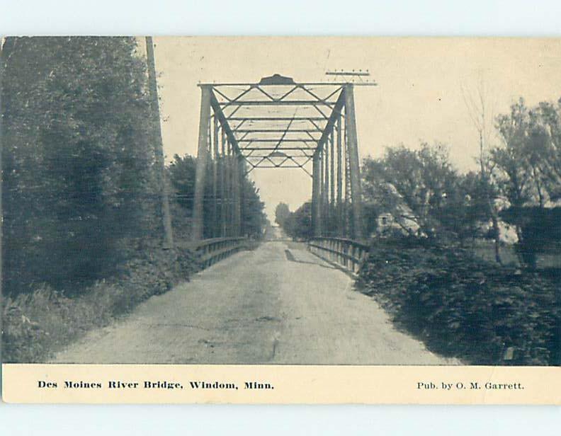 Divided-Back DES MOINES RIVER BRIDGE Windom By Fairmount & Worthington MN H9022