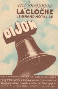 en Bourgogne La Cloche Le Grand Hotel de Dijon Advertising Postcard 07.36