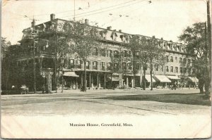 Mansion House Greenfield Mass Postcard Divided Back Fugland Printing PM One Cent 