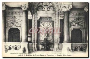 Old Postcard Lyon Basilica of Our Lady of Fourviere Staircase Saint Joseph