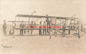 Early Aviator, RPPC, Charles Hamilton Aeroplane, Sacramento CA, McCurry Photo