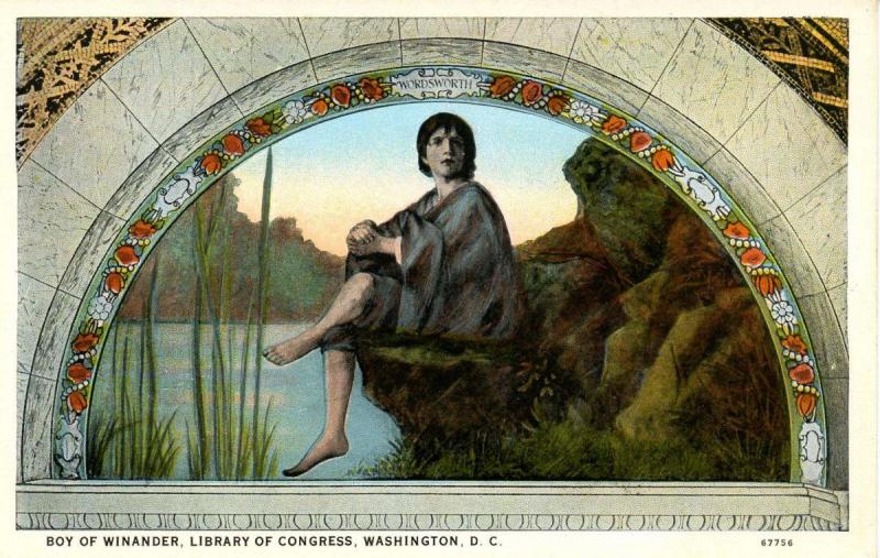 DC - Washington. Library of Congress Mural - Boy of Winander