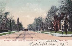 Michigan Detroit Woodward Avenue Looking North From Davenport Street 1907