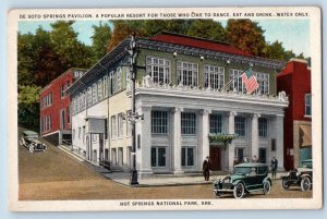 Hot Springs Arkansas Postcard De Soto Springs Pavilion National Park 1920 Unused