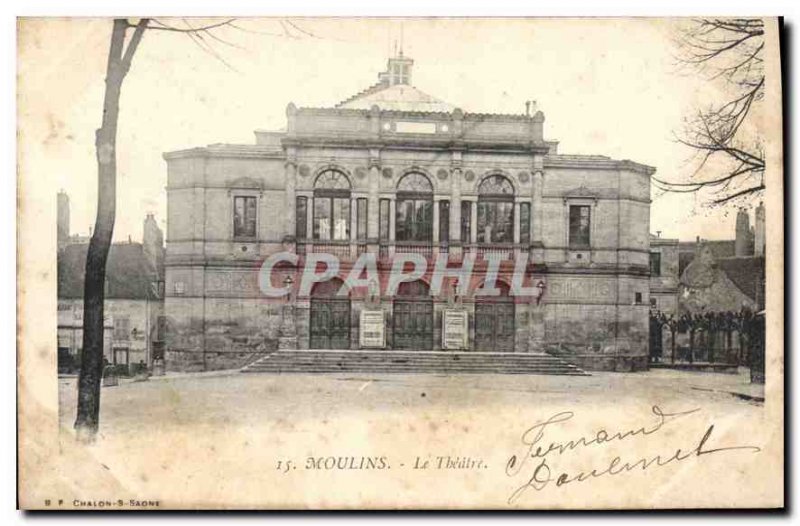 Old Postcard Moulins Le Theater