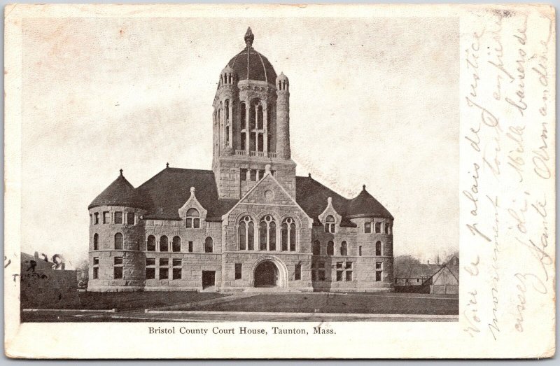 1900's Bristol County Courthouse Taunton Massachusetts Building Posted Postcard