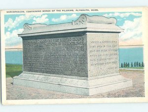 W-border MONUMENT SCENE Plymouth - Near Brockton Massachusetts MA AE7721