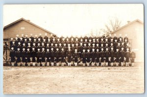 WWI Postcard RPPC Photo US Navy Camp Class Picture c1910's Unposted Antique