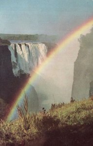 Rainbow at Victoria Falls at Devils Cataract Rhodesia Nyasaland Postcard