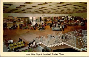 Interior, Love Field Airport Terminal, Dallas TX Vintage Postcard V52