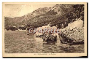 Old Postcard Eze Sur Mer Rochers