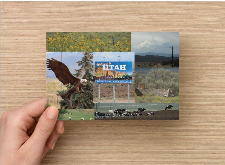 State Souvenir Postcard Set of 6, Road Trip Through Utah Farmland on Highway 15