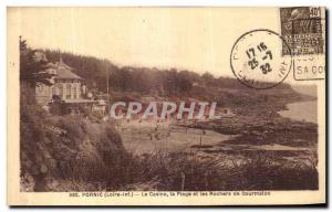 Old Postcard Pornic Casino Beach and The Rocks Gourmalon